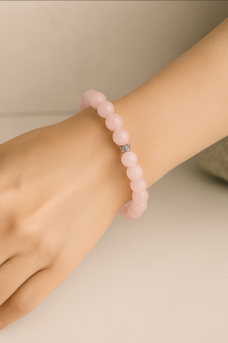 Pembe Kuvars Taşı Bileklik